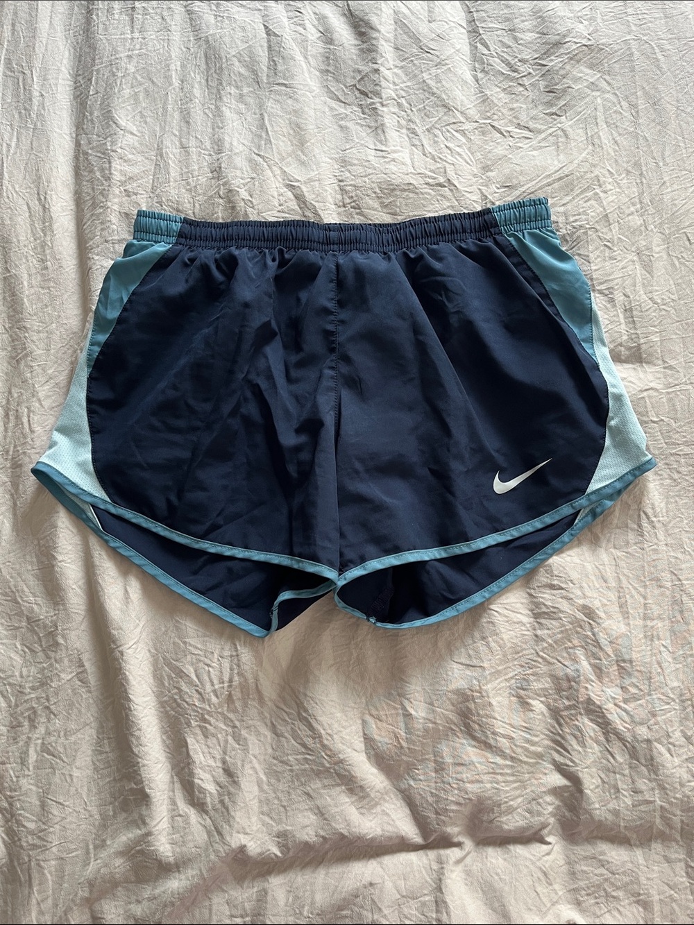 Nike Navy with Light Blue Trim Athletic Shorts